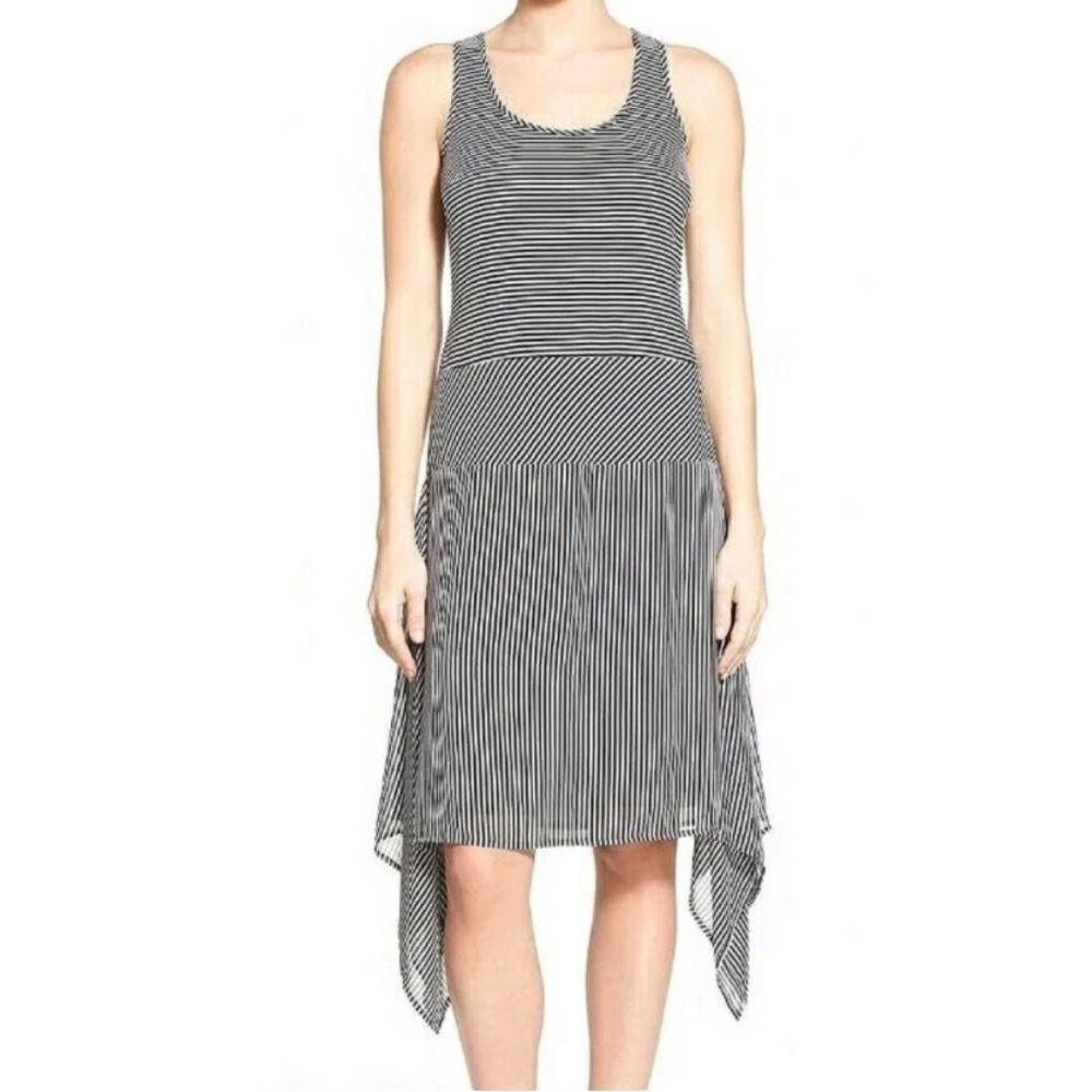 Michael Michael Kors Women’s Striped Sleeveless Crew Neck A Line Dress